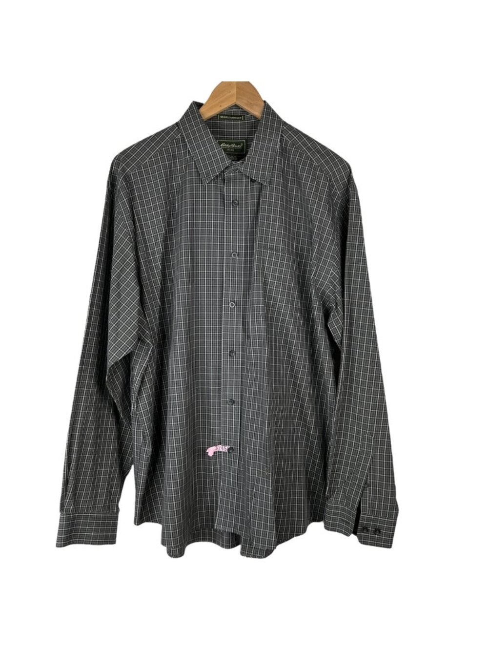Eddie Bauer Shirt Size XL Wrinkle Resistant Plaid Button Front Long Sleeve